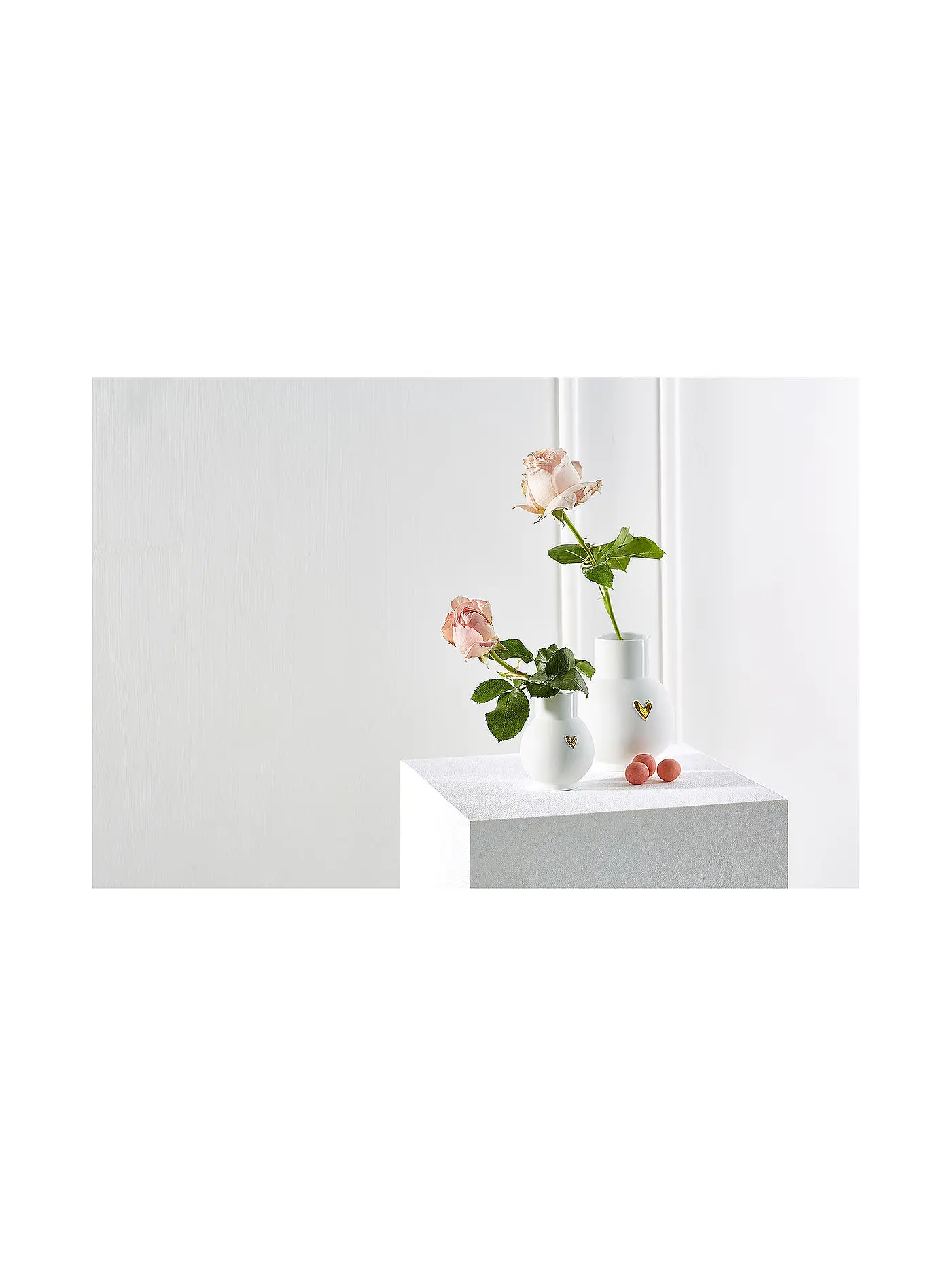 RAEDER | Kugelvase Herz Silber | weiss